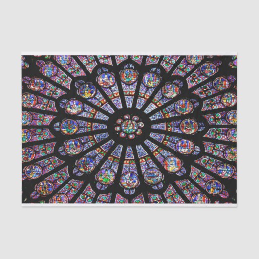 ノートルダム大聖堂ステンドガカラフルラス 薄葉紙 (正面)