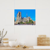 ノートルダム大聖堂フォトイラストレーション。 ポスター (キッチン)