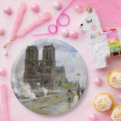 ノートルダム大聖堂（パリ，フランス） (ヴィンテージアート) ペーパープレート (パーティー)