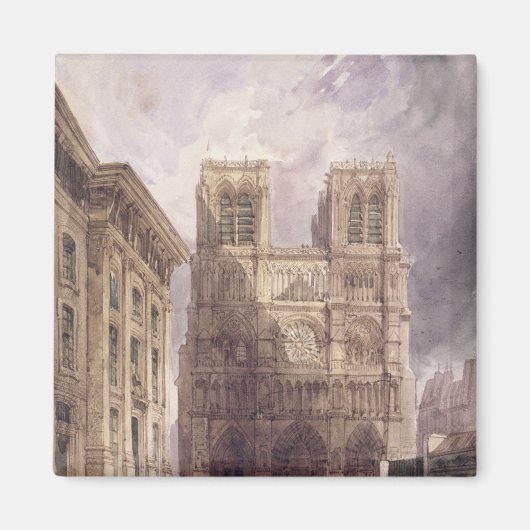 ノートルダム大聖堂，パリ， 1836 マグネット (正面)