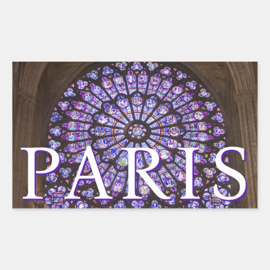 ノートルダム大聖堂 |フランス，パリ 長方形シール (正面)