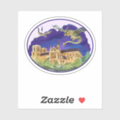 ノートルダム楕円ビニールステッカー(様々なサイズ) シール (シート)