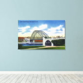 ノートルダム橋のビュー キャンバスプリント (インサイチュ (ウッドフロア))