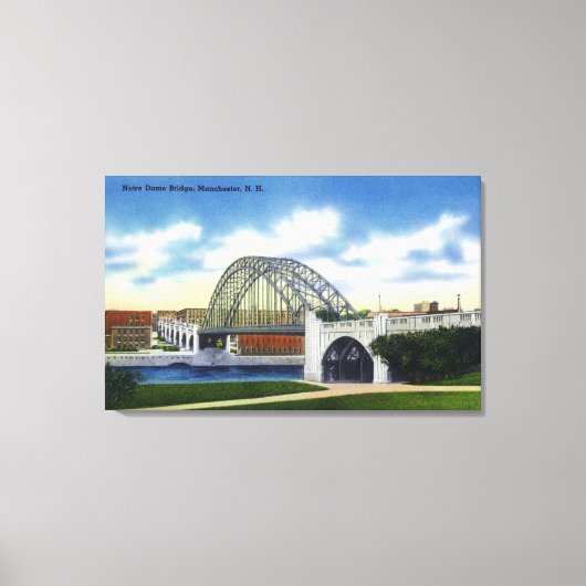 ノートルダム橋のビュー キャンバスプリント (正面)