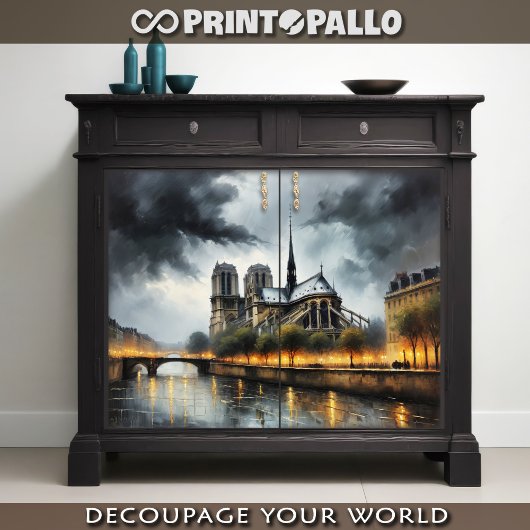 ノートルダム・デ・パリ、嵐の夜と行列 薄葉紙