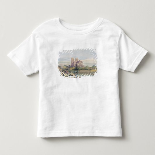 ノートルダム,パリ(紙付き) トドラーTシャツ (正面)