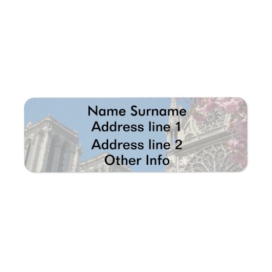 ノートルダムinパリ,フランス春の花 ラベル (正面)