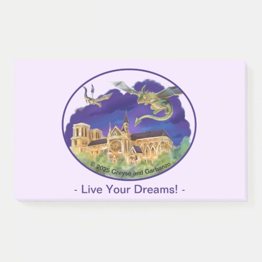 ノートルダムNotes 10" x 6" - Dreams ポストイット (正面)