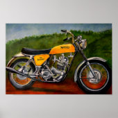 ノートンコマンドモーターバイクイエロ絵画ーズ ポスター (正面)