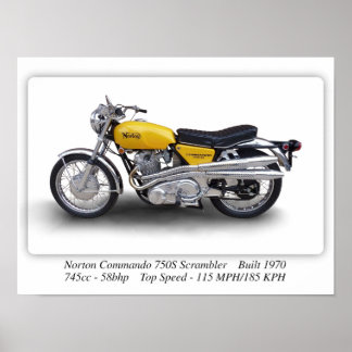 ノートンコマンド750sスクランブラーバイク – A3 ポスター