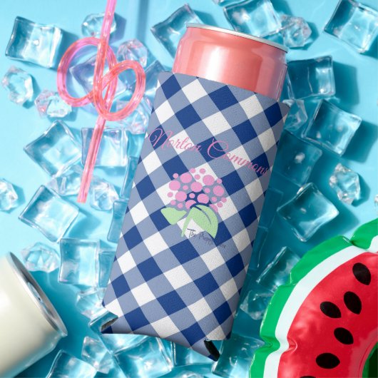 ノートンコモンズブルーギンガムcoozie スリム缶クーラー (インサイチュ 夏)