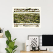 ノートン， MAパノラママップ – 1891 ポスター (ホームオフィス)