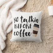 ノートーキーウィーコーヒーキュート引用文 クッション (ブランケット)