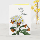 ノート空白のカードプルメリアと蝶 カード (黄色い花)