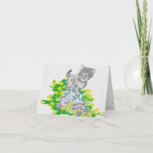 ノート空白のグリーティングカード/子猫 カード (正面)