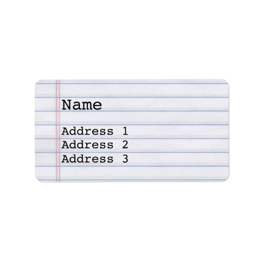 ノート紙カスタム住所 シール (正面)