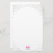 ノート紙グラマラス素朴な銀箔紙吹雪 便箋 (正面/裏面)