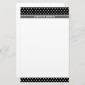 ノート紙ミニ水玉模様パターン白黒グレー 便箋 (正面/裏面)