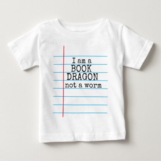 ノート紙「BOOK DRAGON not a worm」 ベビーTシャツ (正面)