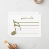 ノート金ゴールド音楽ノート ノートカード (正面/裏面インサイチュ)