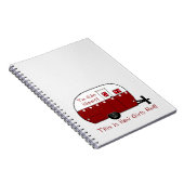 ノート|のヴィンテージの赤いキャンピングカーは|それを個人化します! ノートブック (右側)