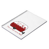 ノート|のヴィンテージの赤いキャンピングカーは|それを個人化します! ノートブック (左側)