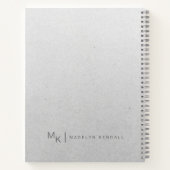 ノート&ムージングシックなスクリプトモノグラムグラデーショングレー ノートブック (裏面)