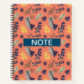 ノート＆ライティングパッド 葉っぱの模様 ノートブック (正面)