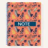 ノート＆ライティングパッド 葉の模様 ノートブック (正面)