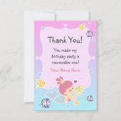 ノート-人魚のテーマの誕生会ありがとう 招待状 (正面)