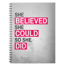 ノート: 彼女は彼女をできました信じました従って彼女はしました ノートブック