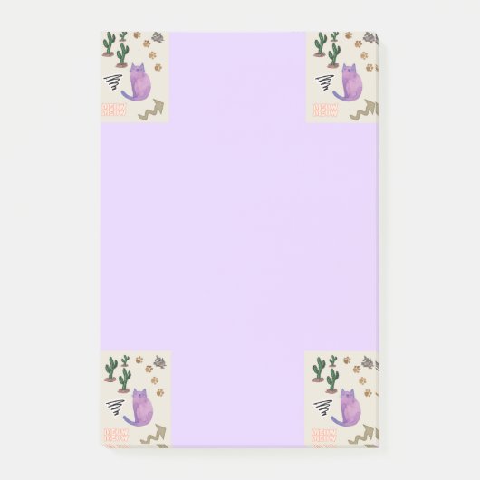 ノート 猫 魚 サボテン ポストイット (正面)