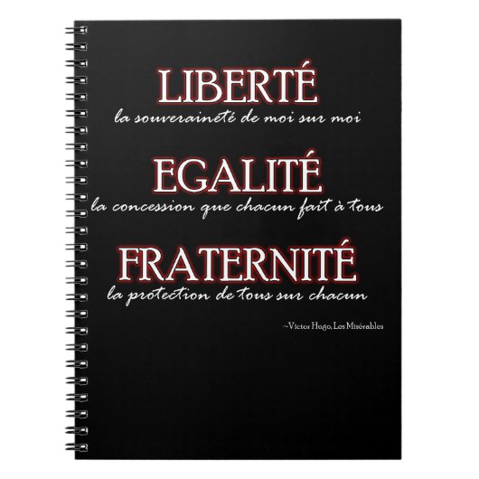 ノート: Liberté、Egalité、Fraternité ノートブック (正面)