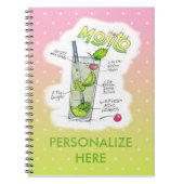 ノート- MOJITOのレシピのカクテルの芸術 ノートブック (正面)