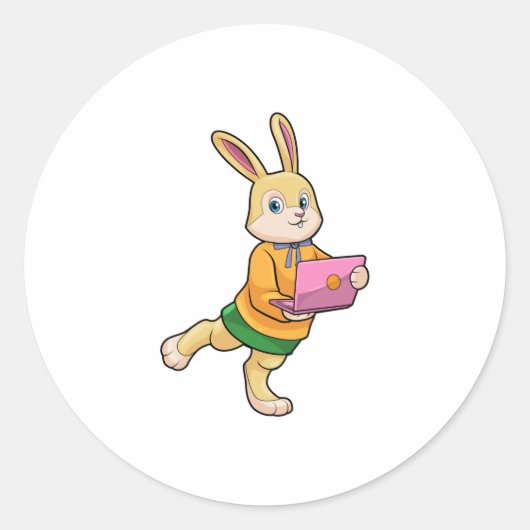 ノートPCで秘書としてのバニー ラウンドシール (正面)