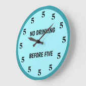 ノードリンク・オブ・ファイブ・ティール(緑がかった色)・ブルーノベルティ ラージ壁時計 (傾斜)