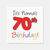 ノーナの70誕生日・ナプキンスだ スタンダードカクテルナプキン (正面)