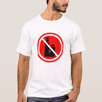 ノーバイピングサインTシャツ | 電子タバコ禁止ゾーン警告 Tシャツ