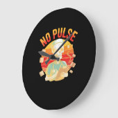 ノーパルススケルトンナースおもしろいメディカルハロウィーンPa ラージ壁時計 (傾斜)