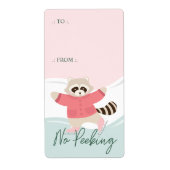 ノーピーキングウッドランドラクーンアイススケートで滑るから ラベル (正面)