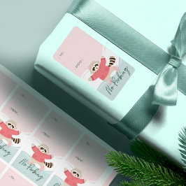 ノーピーキングウッドランドラクーンアイススケートで滑るから ラベル