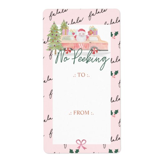 ノーピーキングサンタのコミン'町ピンクレトロバン ラベル (正面)