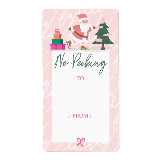 ノーピーキングピンククリスマスサンタアイススケートで滑るファラ ラベル (正面)