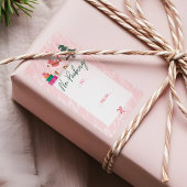 ノーピーキングピンククリスマスサンタアイススケートで滑るファラ ラベル