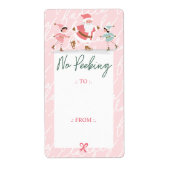 ノーピーキングピンクサンタ&小妖精や小人アイススケートで滑るファラ ラベル (正面)