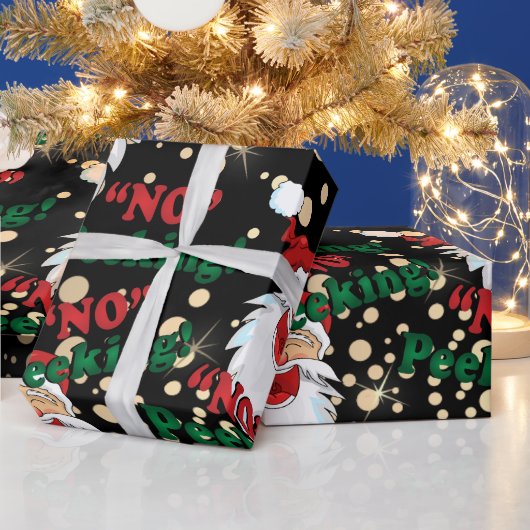 ノーピーキング – サンタクロース ラッピングペーパー (クリスマス)