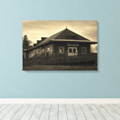 ノーフォークおよび西部の鉄道のPamplinの駅 キャンバスプリント (インサイチュ (ウッドフロア))