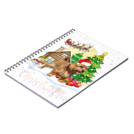 ノーフォークのテリア陽気なクリスマス犬の恋人のギフト ノートブック (左側)