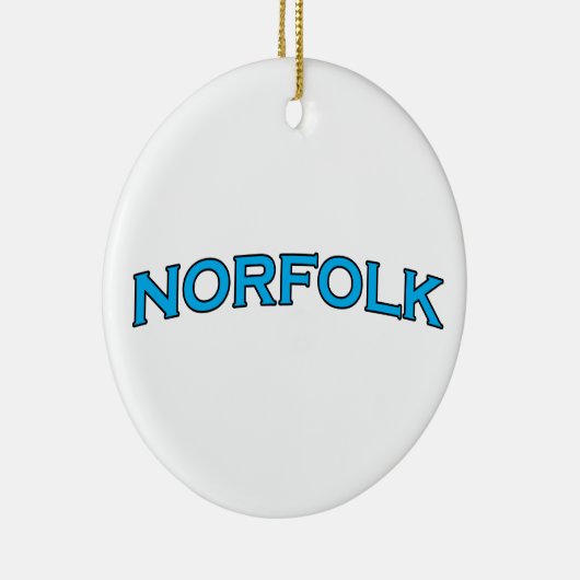 ノーフォークのヴァージニアによってアーチ形にされる文字のロゴ セラミックオーナメント (右)