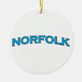 ノーフォークのヴァージニアによってアーチ形にされる文字のロゴ セラミックオーナメント (正面)